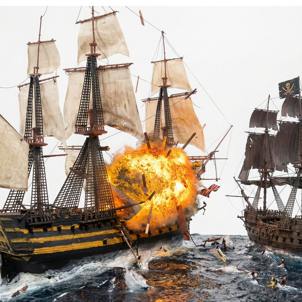 HMS Victory vs. Pirate Raider: The Caribbean Clash