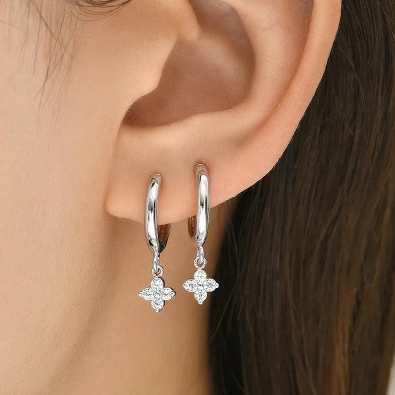 Pendiente de circonita en plata de ley (plata de ley 925)